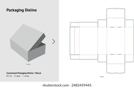 Customized Packaging Dieline, Package Diecut, Dieline Template