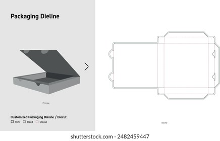 Embalaje personalizado Dieline, paquete directo, Plantilla Dieline