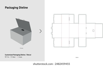 Kundenspezifische Verpackungs-Dieline, Paket-Diecut, Dieline-Vorlage