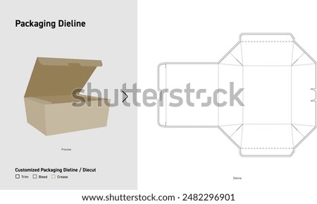 Customized Packaging Dieline, Package Diecut, Dieline Template