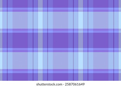 Customized plaid seamless background, elegant textile pattern tartan. Manufacturing vector fabric texture check in indigo and blue colors palette.