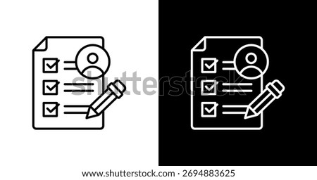 Customized Plan White Icon Set Design