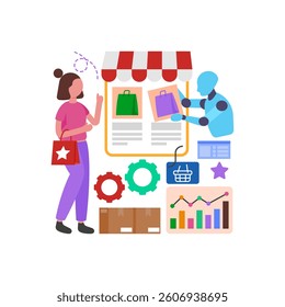Customized Product Recommendation Engine Vector Illustration