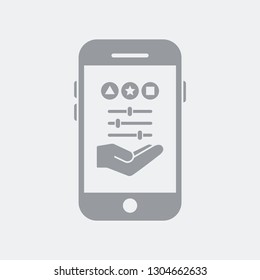 Customized settings on smartphone - Flat and isolated vector illustration icon with minimal and modern design