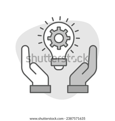 Customized solutions icon. Hands on innovation graphic. Collaborative problem solving symbol. Tailored solutions teamwork. Editable Stroke Icon.
