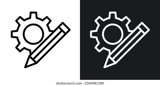 Customized vector icon set black and white filled and outlined style.