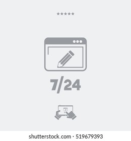 Customized web services 7/24 - Vector web icon