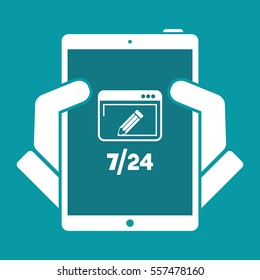 Customized web services 7/24 - Vector web icon