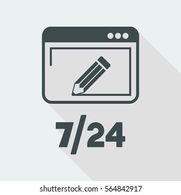 Customized web services 7/24 - Vector web icon