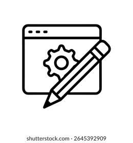 Personalizando configurações em uma página da Web. Ilustração de símbolo de ícone