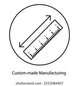 Ícone de fabricação sob medida: soluções de produção personalizadas para design de produto personalizado.