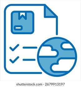 Customs Blue White Single Icon Illustration