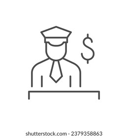 Customs broker line outline icon