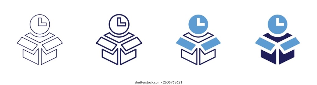 Customs clearance icon in 4 different styles. Thin Line, Line, Bold Line, Duotone. Duotone style. Editable stroke.