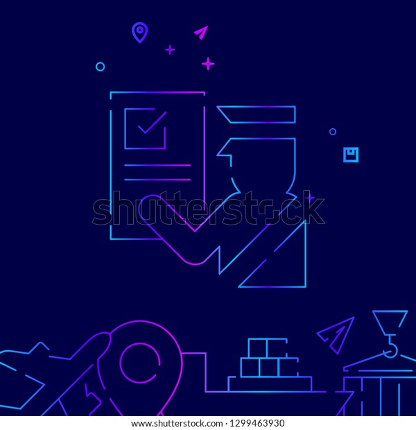 Customs Clearance Vector Line Icon Customs Stock Vektorgrafik Lizenzfrei