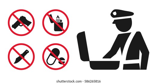 Customs  Control Area Sign And Prohibition Pictogram