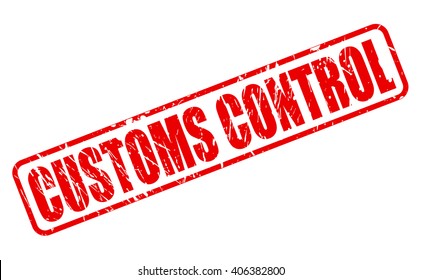 CUSTOMS CONTROL red stamp text on white