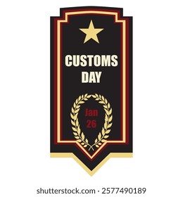 Customs Day holiday in January, vector illustration