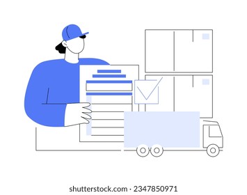 Customs declaration abstract concept vector illustration. Person holds customs declaration form in hands, export business, foreign trade, international transportation abstract metaphor.