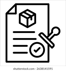 Customs Document Icon Element For Design