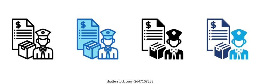 Ícone de Direitos alfandegários Ilustração de vetor de vários estilos