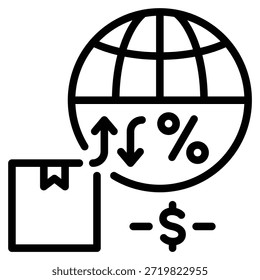 Ilustração do vetor da linha do ícone de direito aduaneiro