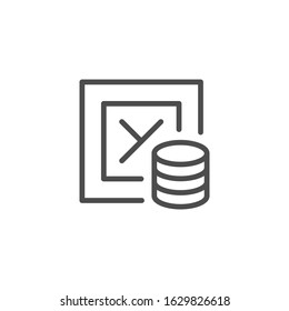Customs duty line outline icon