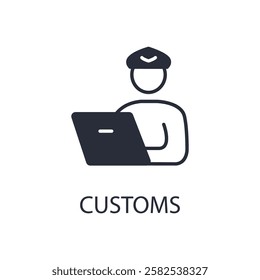 Customs icon. vector.Editable stroke.linear style sign for use web design,logo.Symbol illustration.