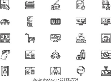 A coleção de ícones personalizados é uma ilustração vetorial com traçado editável.
