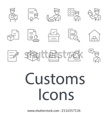 Customs icons set . Customs  pack symbol vector elements for infographic web