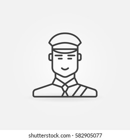 Customs officer or inspector icon - vector minimal symbol or design element in thin line style