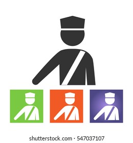 Customs officer sign flat icon vector illustration