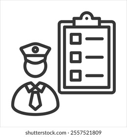 Customs Outline Icon Vector Illustration