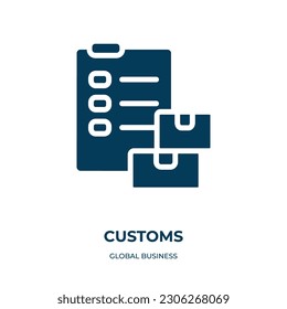 customs vector icon. customs, business, security filled icons from flat global business concept. Isolated black glyph icon, vector illustration symbol element for web design and mobile apps