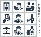 Customs vector icons set