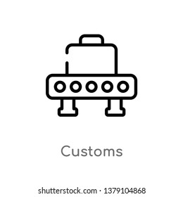 customs vector line icon. Simple element illustration. customs outline icon from technology concept. Can be used for web and mobile