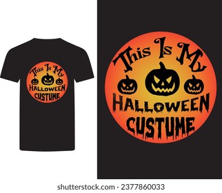  Custume Halloween T-shirt Design vector 