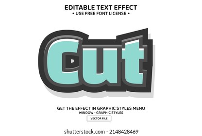 Cut 3D Editable Text Effect Template