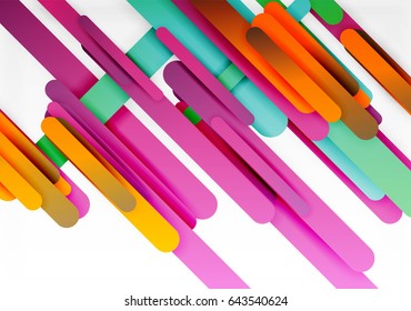 Cut 3d paper color straight lines vector abstract background