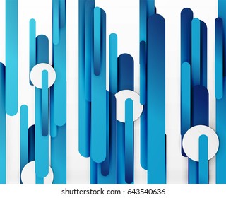Cut 3d paper color straight lines vector abstract background