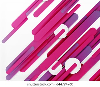 Cut 3d paper color straight lines vector abstract background