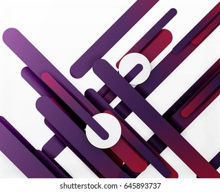 Cut 3d paper color straight lines vector abstract background