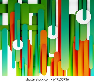 Cut 3d paper color straight lines vector abstract background