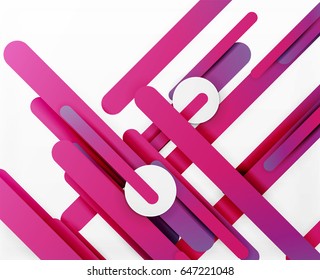 Cut 3d paper color straight lines vector abstract background