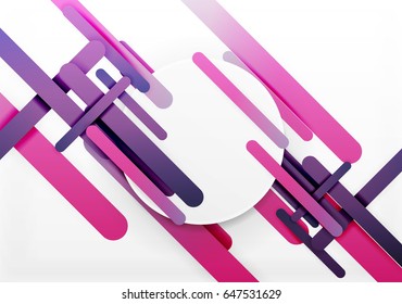 Cut 3d paper color straight lines vector abstract background