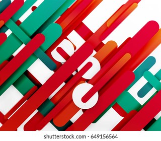 Cut 3d paper color straight lines vector abstract background