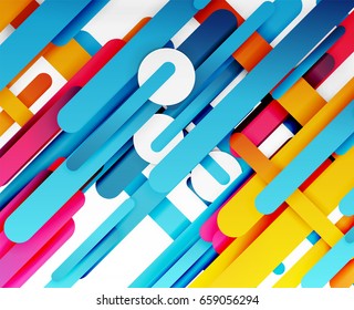 Cut 3d paper color straight lines vector abstract background