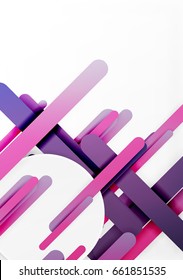 Cut 3d paper color straight lines vector abstract background