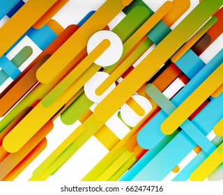 Cut 3d paper color straight lines vector abstract background