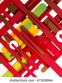 Cut 3d paper color straight lines vector abstract background